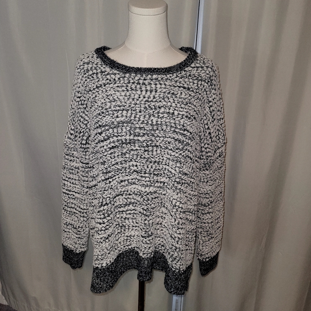 Cozy Black and White Knit Sweater